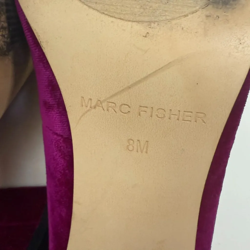 Marc Fisher Velvet Magenta Zala Heels - Size 8 - Image 4