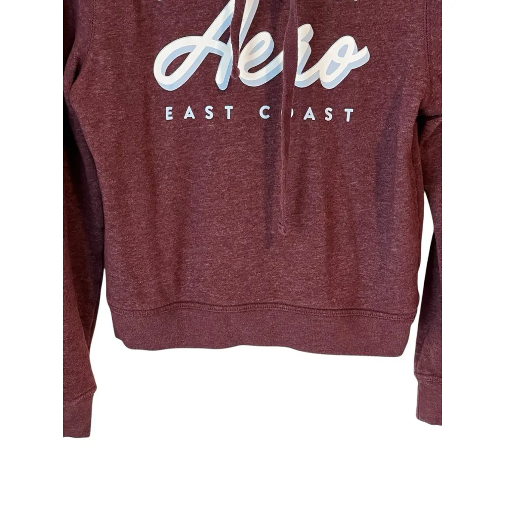 Aeropostale Hoodie Jacket Juniors Small Burgundy Big Logo 87 Vintage Y2K 90s Red Size undefined - Image 4