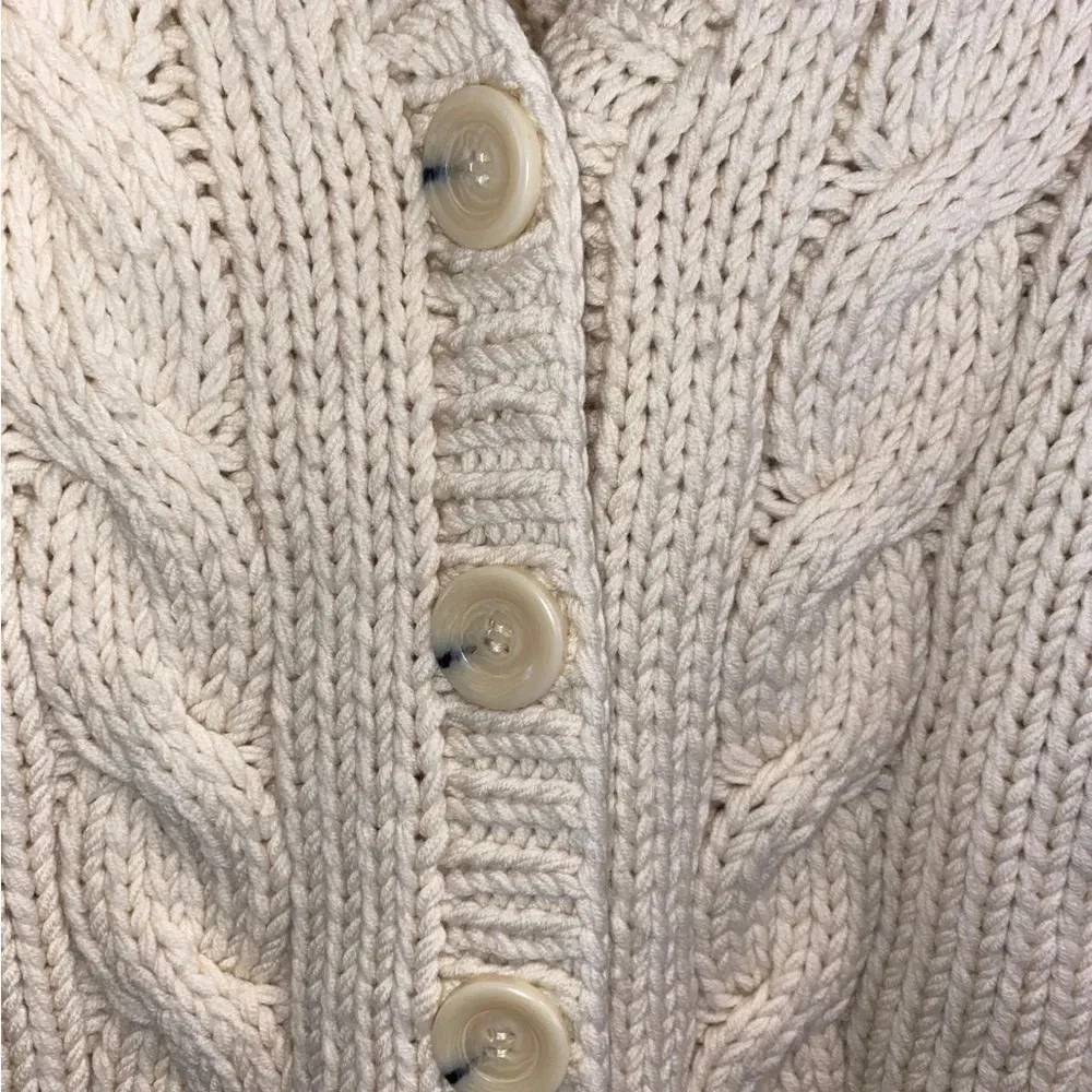 vintage 90s Express Cream chunky cable knit sweater cardigan Fall winter classic - Image 10