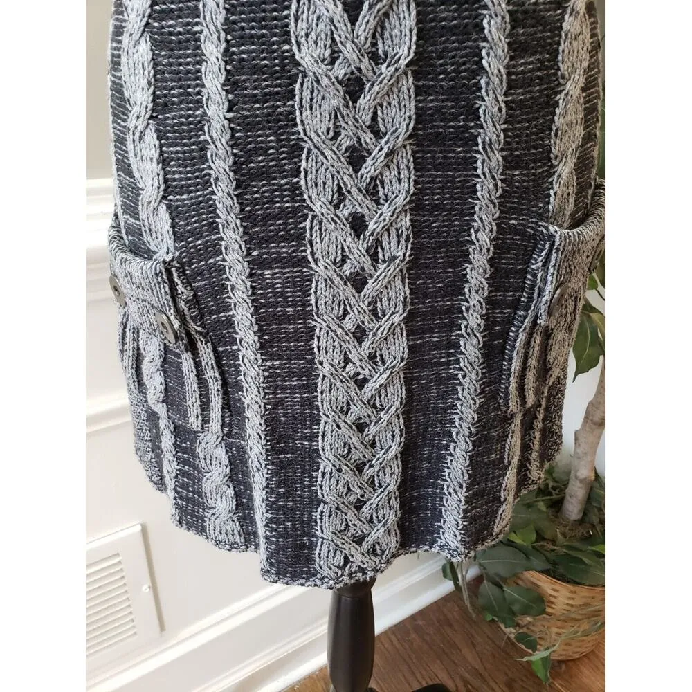 Style & Co. Women's Black Striped Cotton Round Neck Sleeveless Sweater Dress PL - Image 6