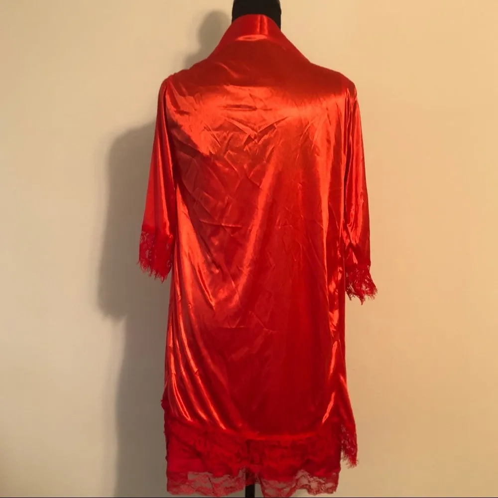 Red Slip & Robe Set Size M - Image 7