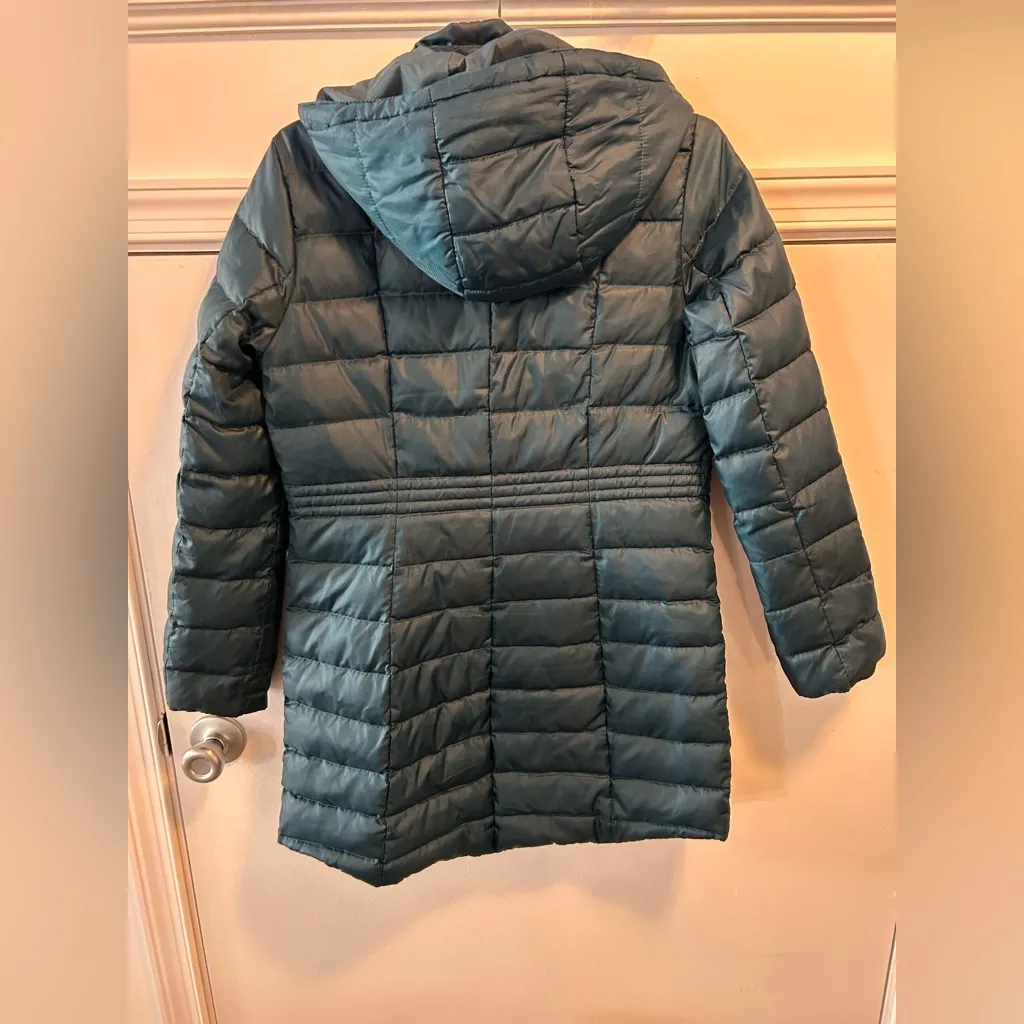 Lands' End Jeweled Teal Nylon  Goose Down Filled Coat Women size XS/P - Image 4