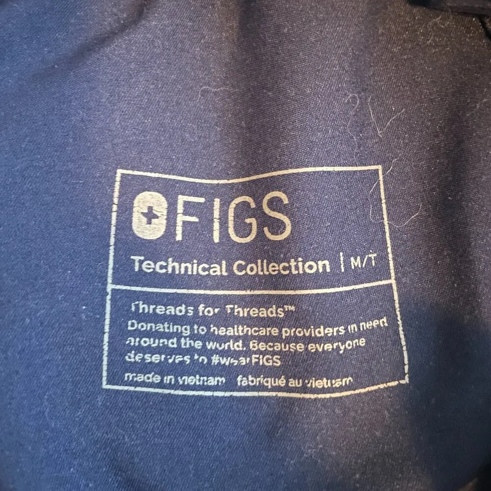 Figs Women M Tall Navy Blue Zamora Jogger Scrub Pants Drawstring Waist Pockets - Image 9