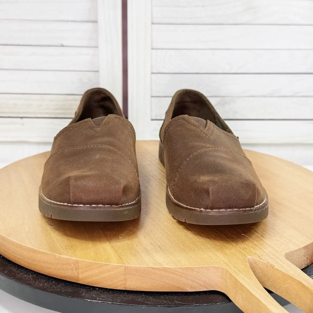 Bobs by Skechers Chill Lugs Faux‎ Leather Slip On Loafer Shoes Brown 10 - Image 2