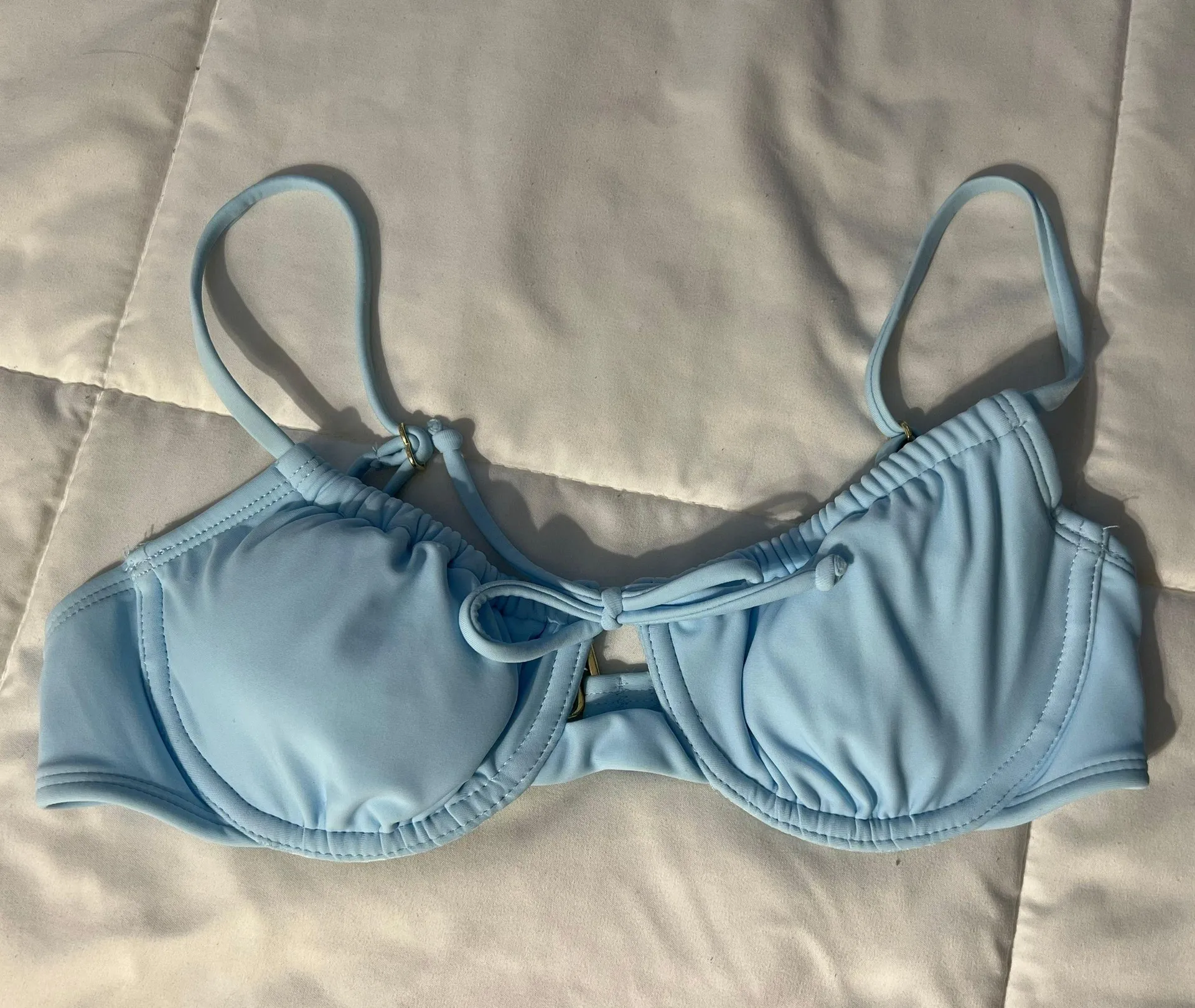 Target Juniors Shirred Baby Blue Underwire Bikini Set  - Image 2