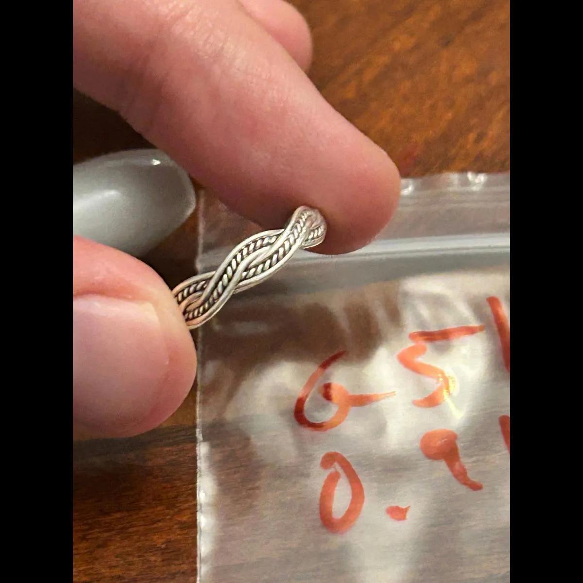 Silver plated ring band g51 0.91g size 4 - Image 4