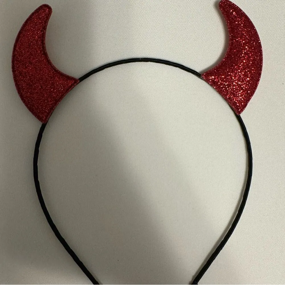 Anna Belen Devil Horns Halloween Headband O/S Red Glitter Red - Image 2