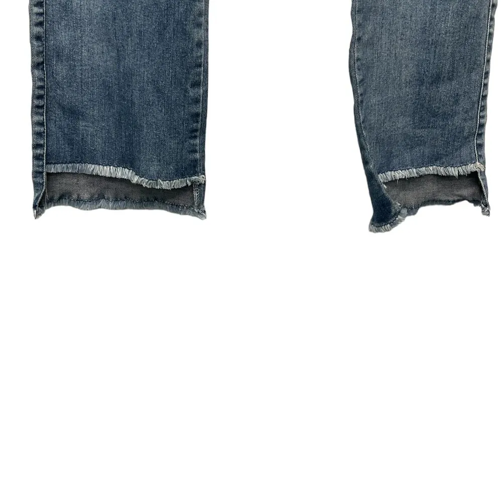 Kenneth Cole Women's Distress Jess Crop Flare Jeans Size‎ US 10 Blue Medium Wash - Image 5