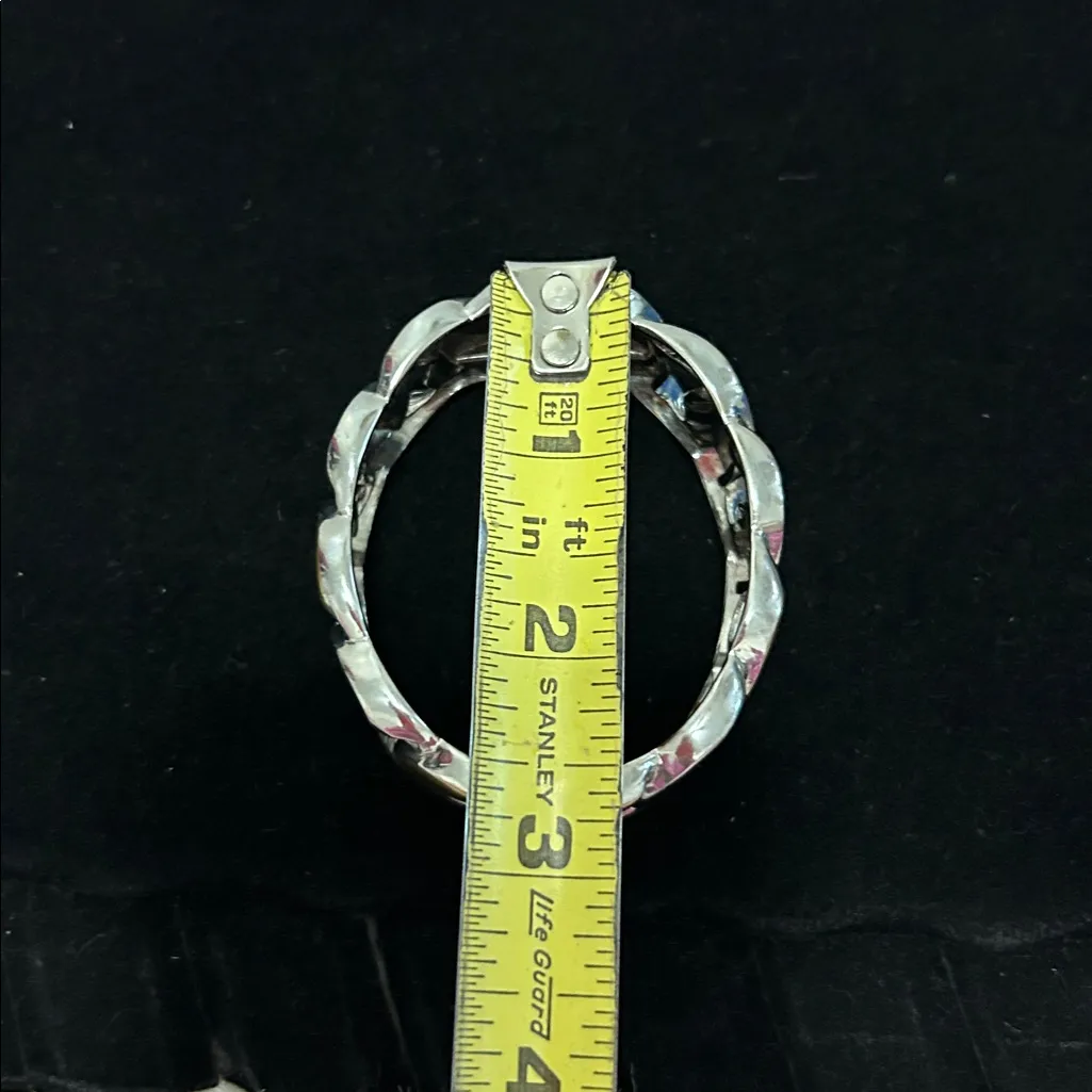 Vintage Two Tone Chain Link Cuff Bracelet - Image 8