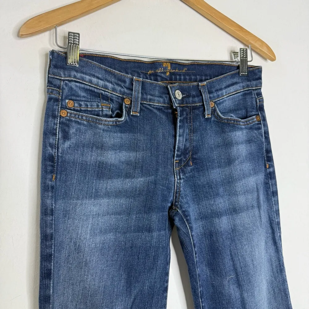 7 For All Mankind DOJO Jeans Size 28 Wide Leg Flare Dark Wash USA y2k - Image 8