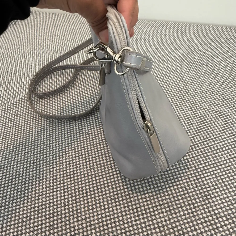 Vera‎ Pelle Genuine Italian Leather Cross Body Bag Womens Small blue - Image 11