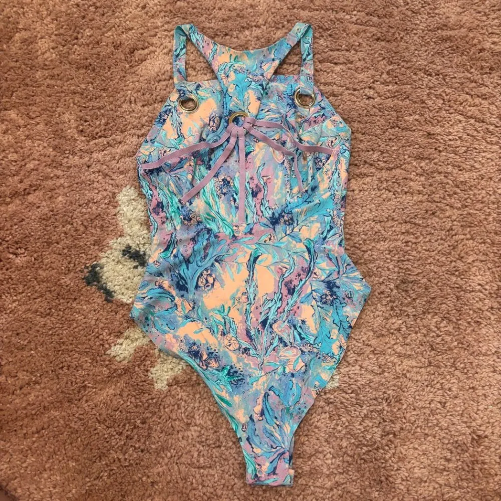 Urban Outfitters Out From Under Womens One Piece Swim Abstract Bathing Suit Sz M - Image 2