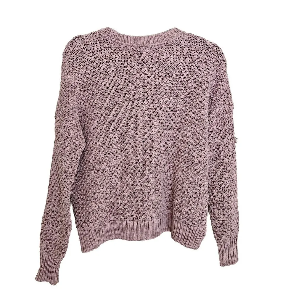 Madewell French Quarter Knit Pullover Sweater Womens Size XS Boxy Fit Pink - Image 6