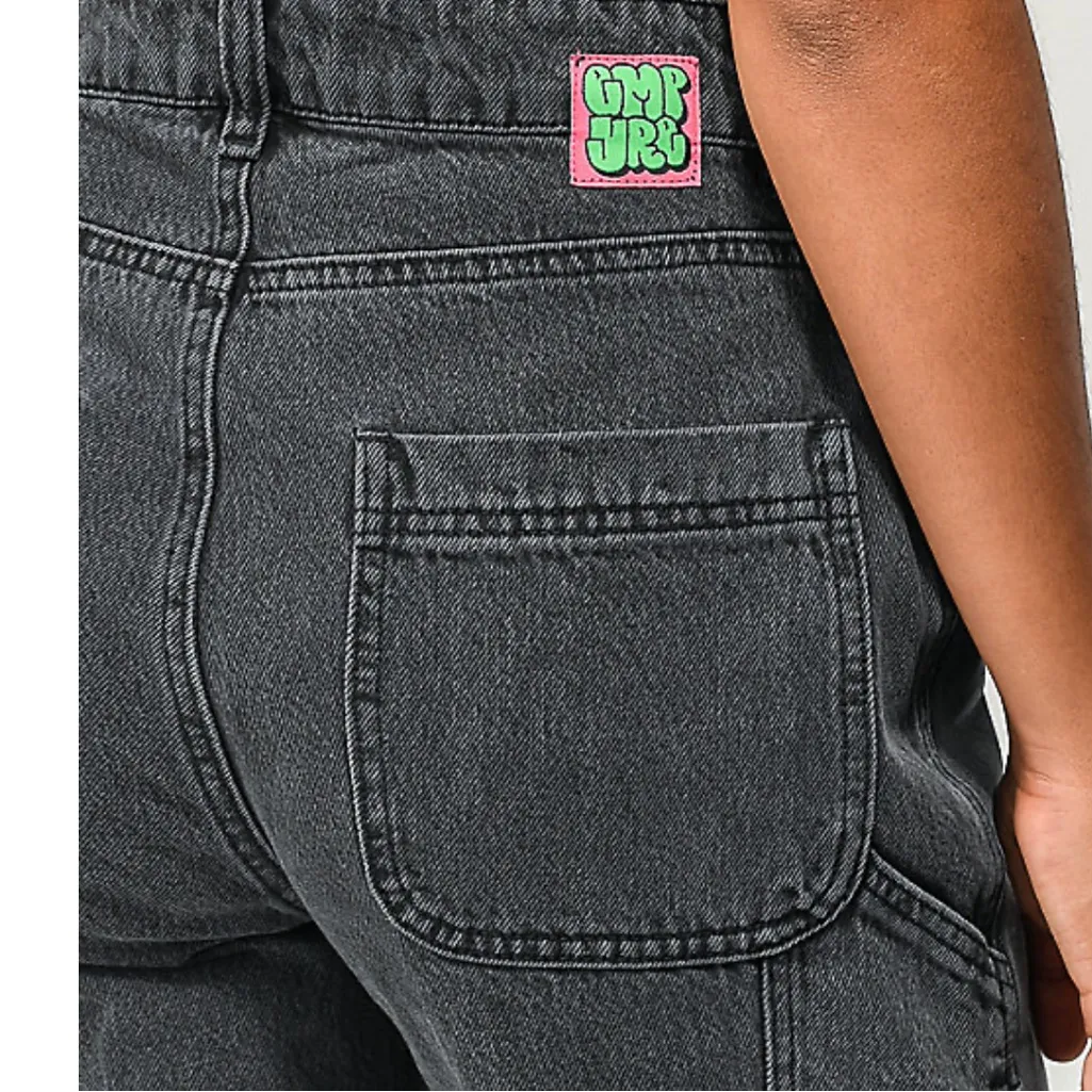 Empyre Tori 90s Size 4 Black Wash Carpenter Skate Jeans Baggy Denim Gray - Image 8