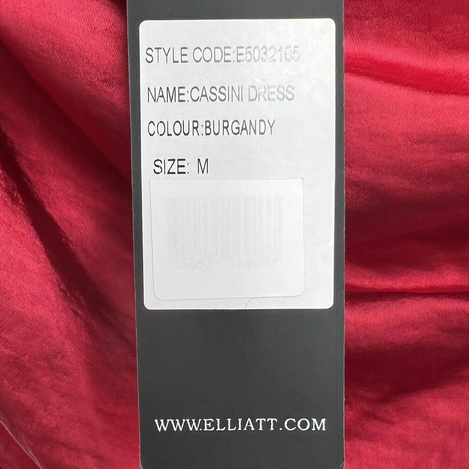 Elliatt Cassini Dress One Shoulder Midi Satin Burgundy Medium New - Image 10