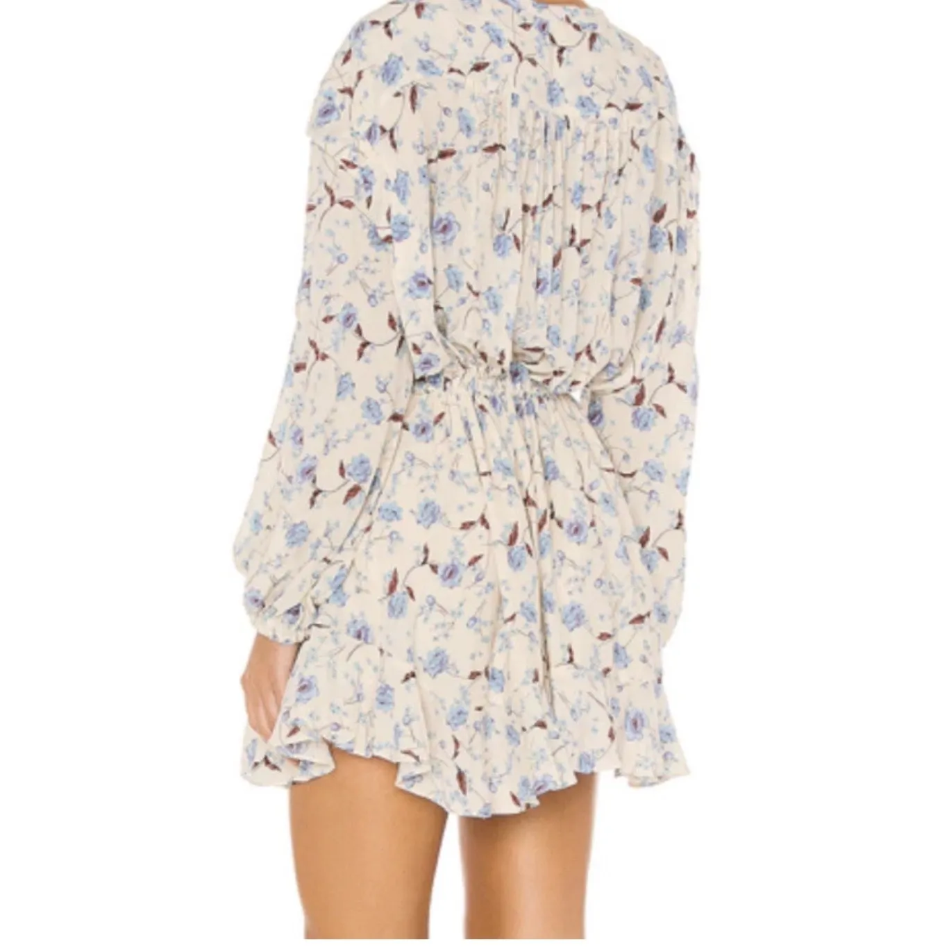 NWT Free People Dress Sz M Mini Flower Fields Ivory Floral Long Sleeve Boho $128 - Image 2