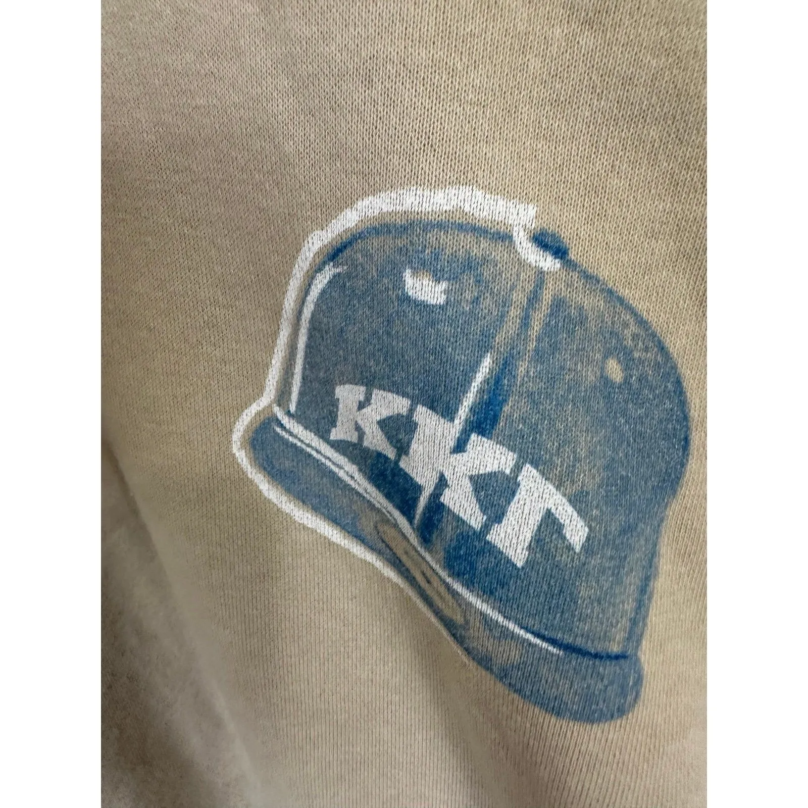 Kappa Kappa Gamma KKG Sorority Cotton Blend Baseball Sweatshirt Hoodie L Tan Size L - Image 4
