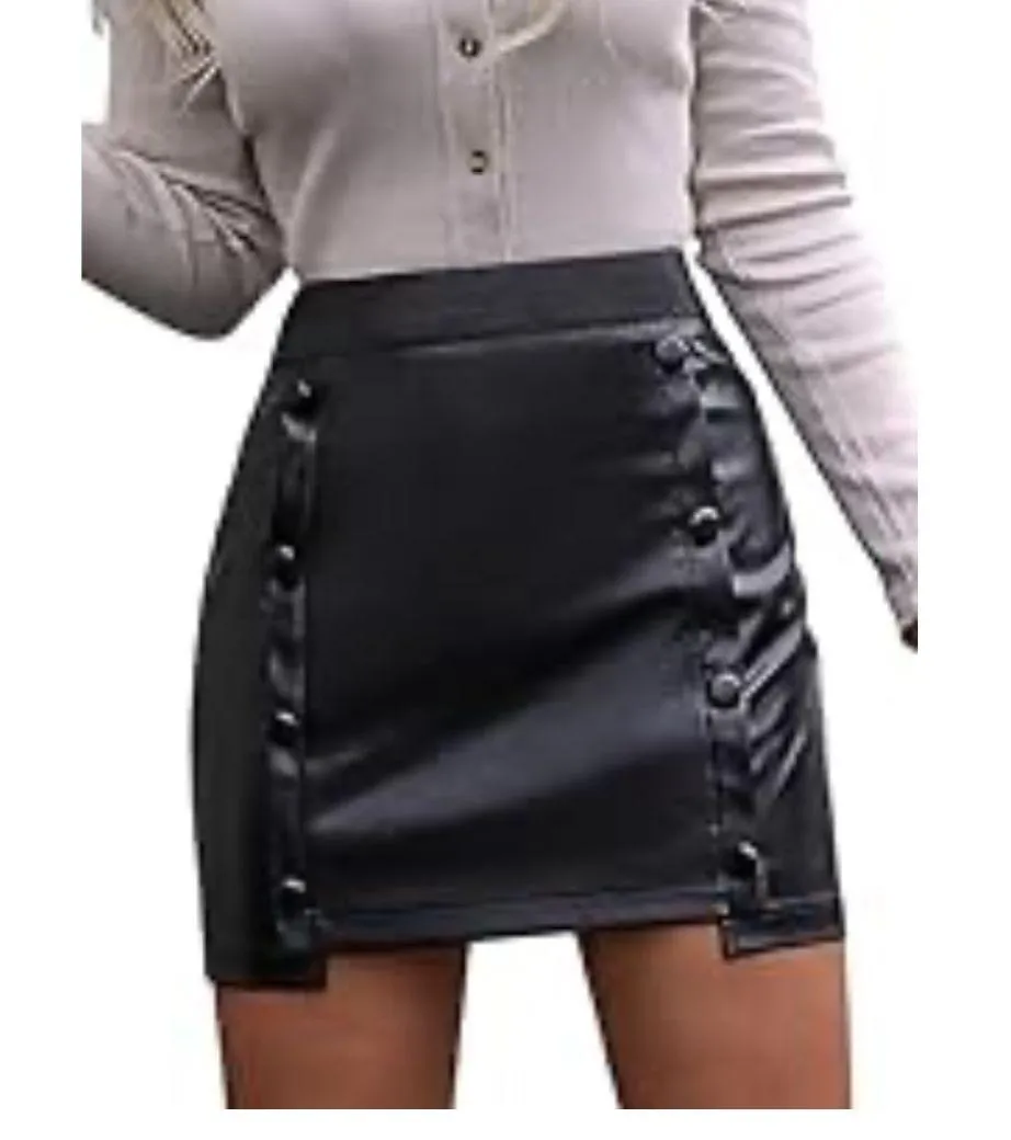 Leather Mini Skirt - Image 2