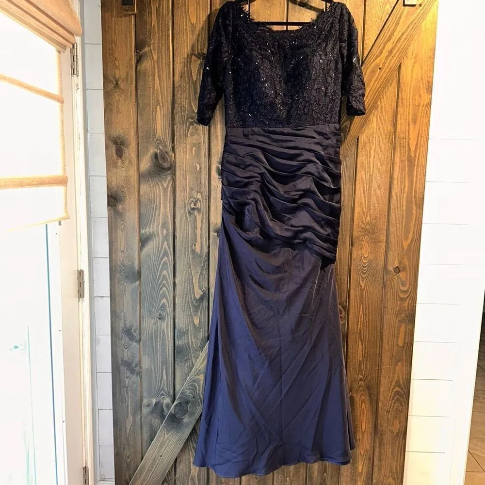 NWT La Femme Sparkle Lace Trumpet Gown - Image 5