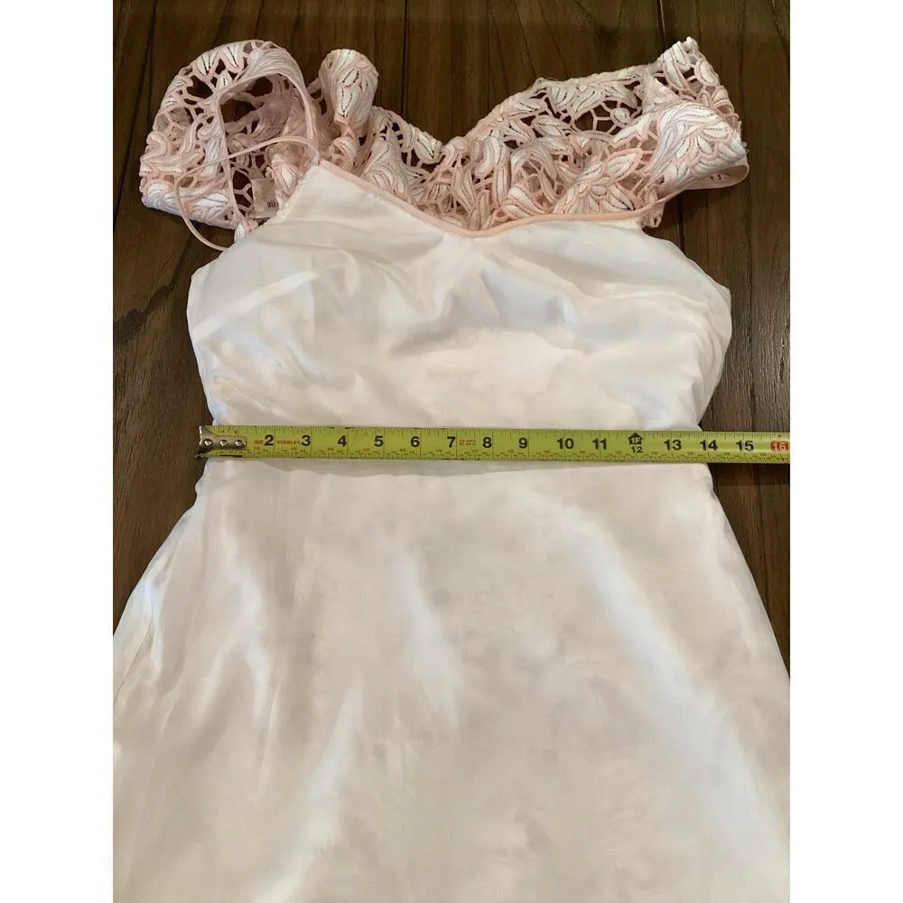 Club Monaco NAWALE DRESS ROBE PINK MIX/ROSE floral tier lace Mini dress nwt 4 - Image 7