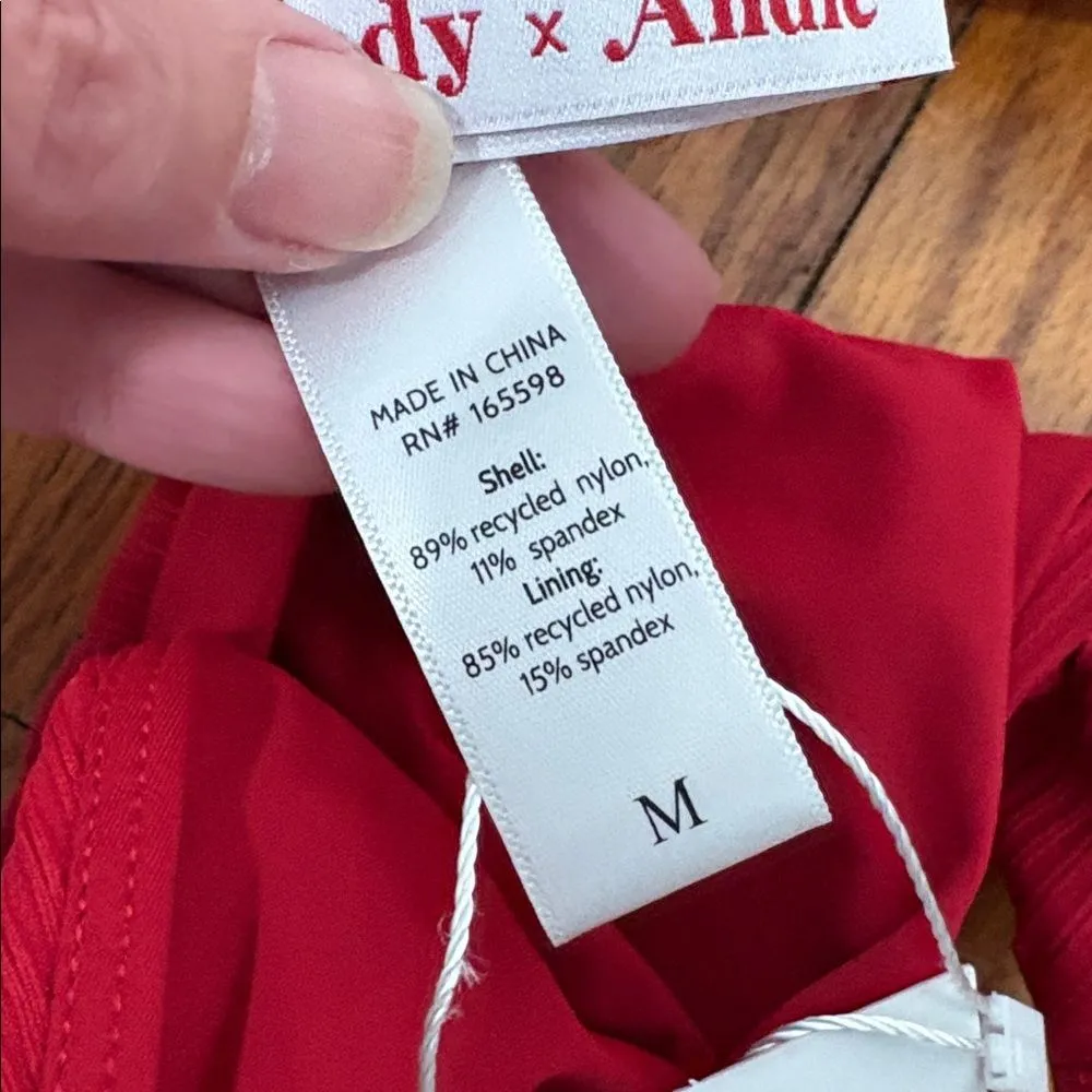 Andie‎ String Bikini Set Ribbed Flame Red size M NWT/NWOT - Image 5