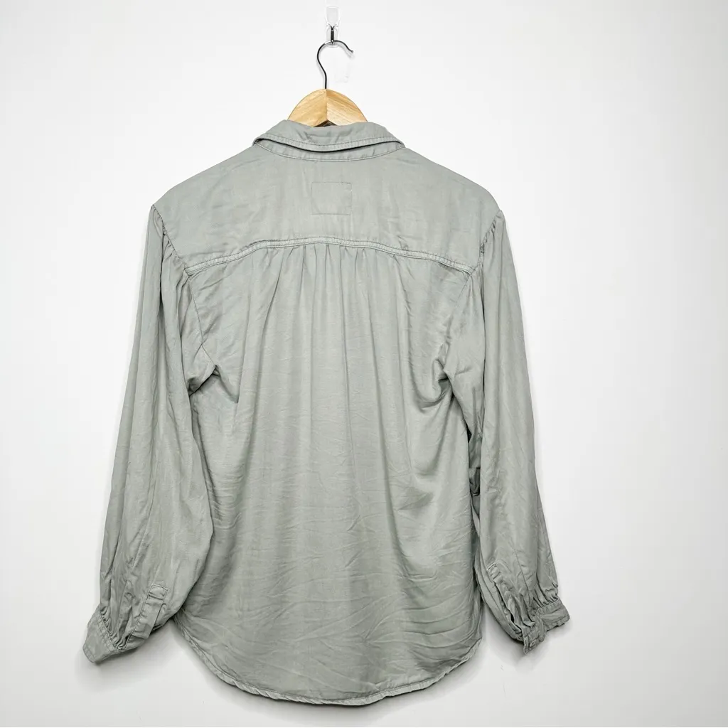 Rails Soren Tencel® lyocell Button-Up Shirt in Sage Denim Size Small - Image 4