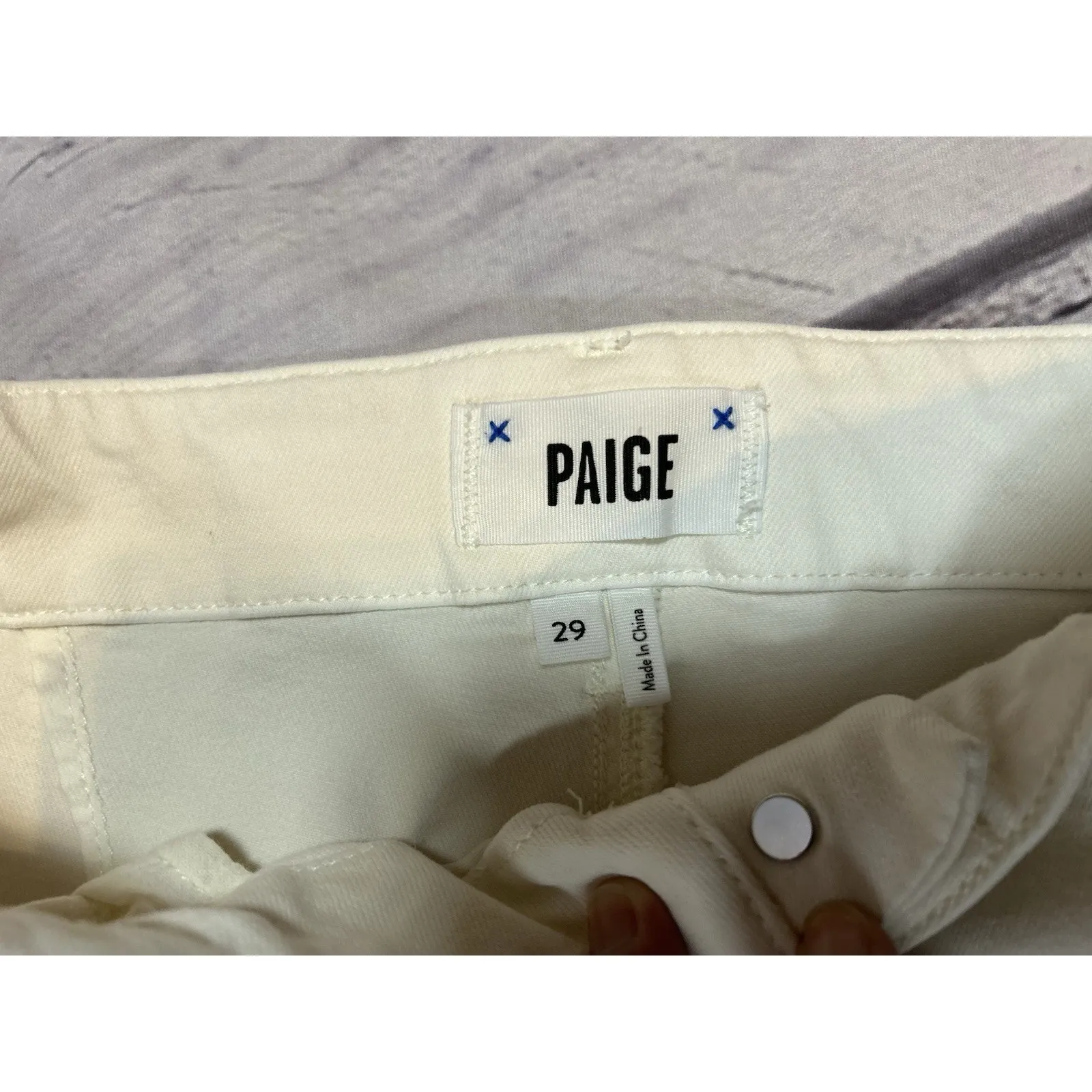 Paige Christy Women’s White Cargo Pants Size 29 Mid Rise Slim Tapered - Image 4