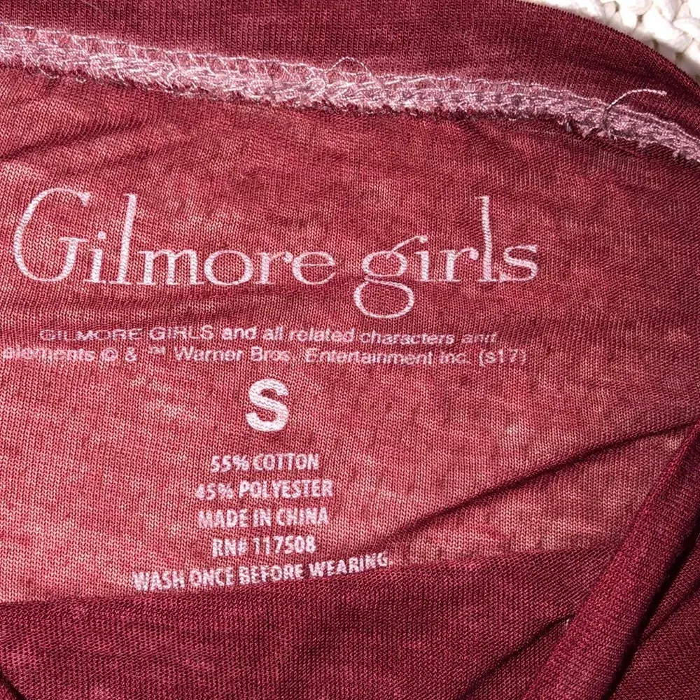 Gilmore Girls small burnout burgundy T - Image 4