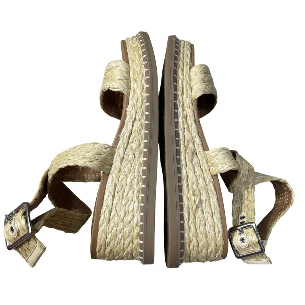 Universal Threads Universal Thread Platform Straw Sandal Size 8 Cross Strap New Raffia - Image 5