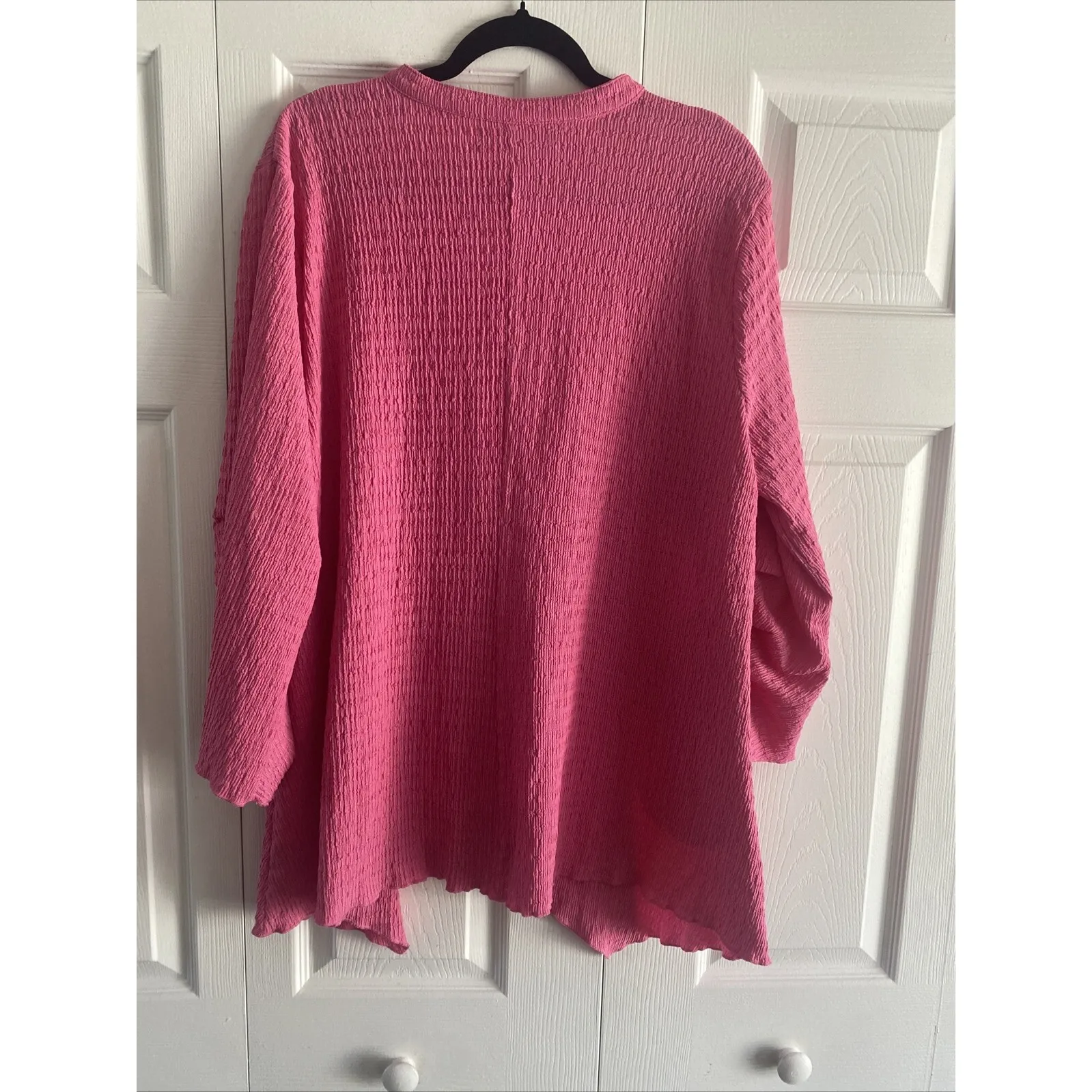 Calessa Women's XL Pink Button Front‎ Blouse Toggles Spring Top Whimsy Art Lagom - Image 6