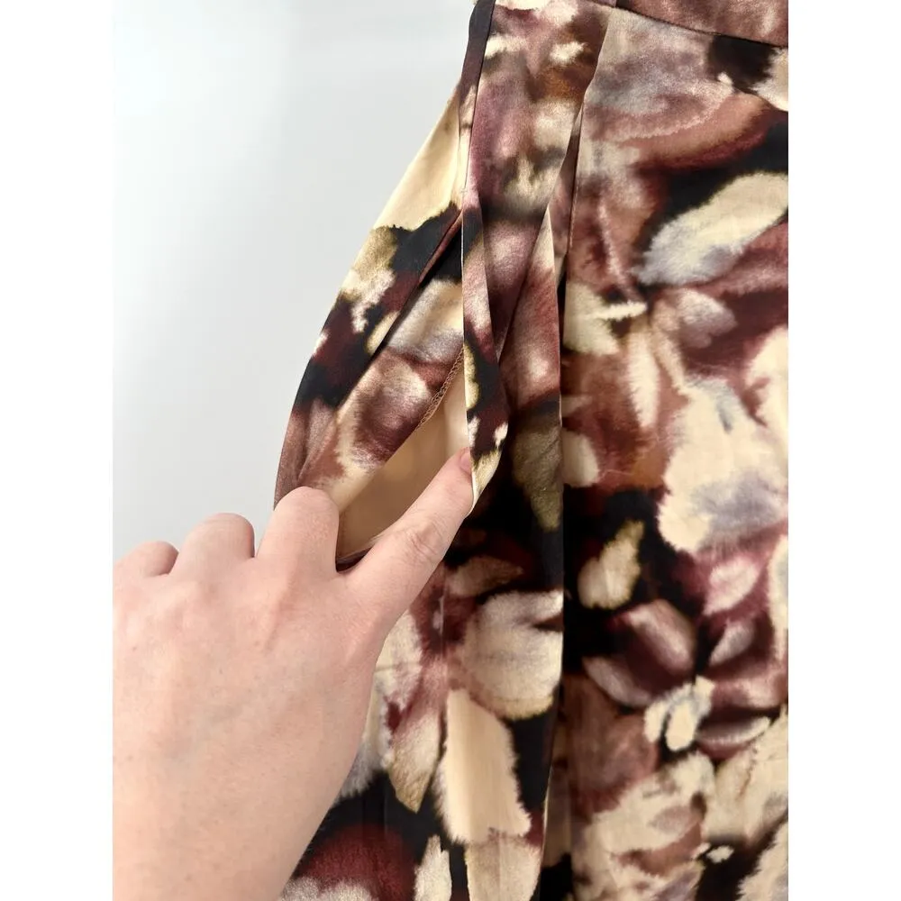 Eloquii Women's Plus Size Floral Midi High Rise Flowy Skirt Size 14 - Image 5