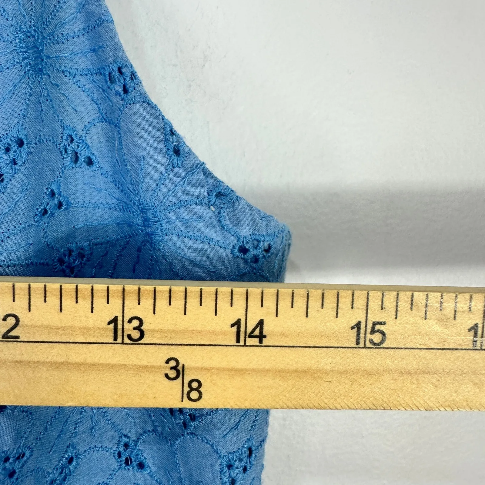 Michael Kors Eyelet Slip Dress 6 Powder Blue Cottagecore Coquette Romantic - Image 7