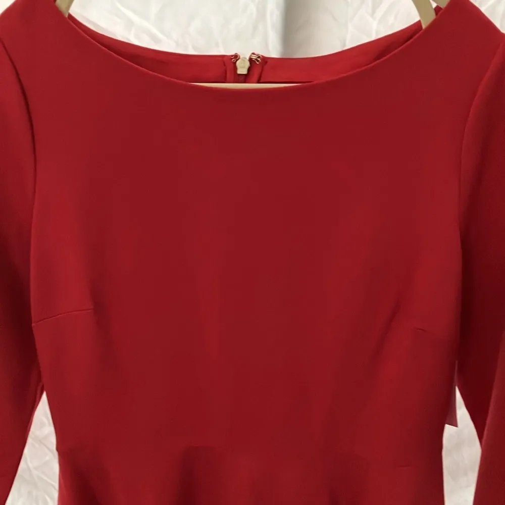 Kate Spade: Red Boat Neck Ponte Dress- pockets- fit & flare- M - Image 15