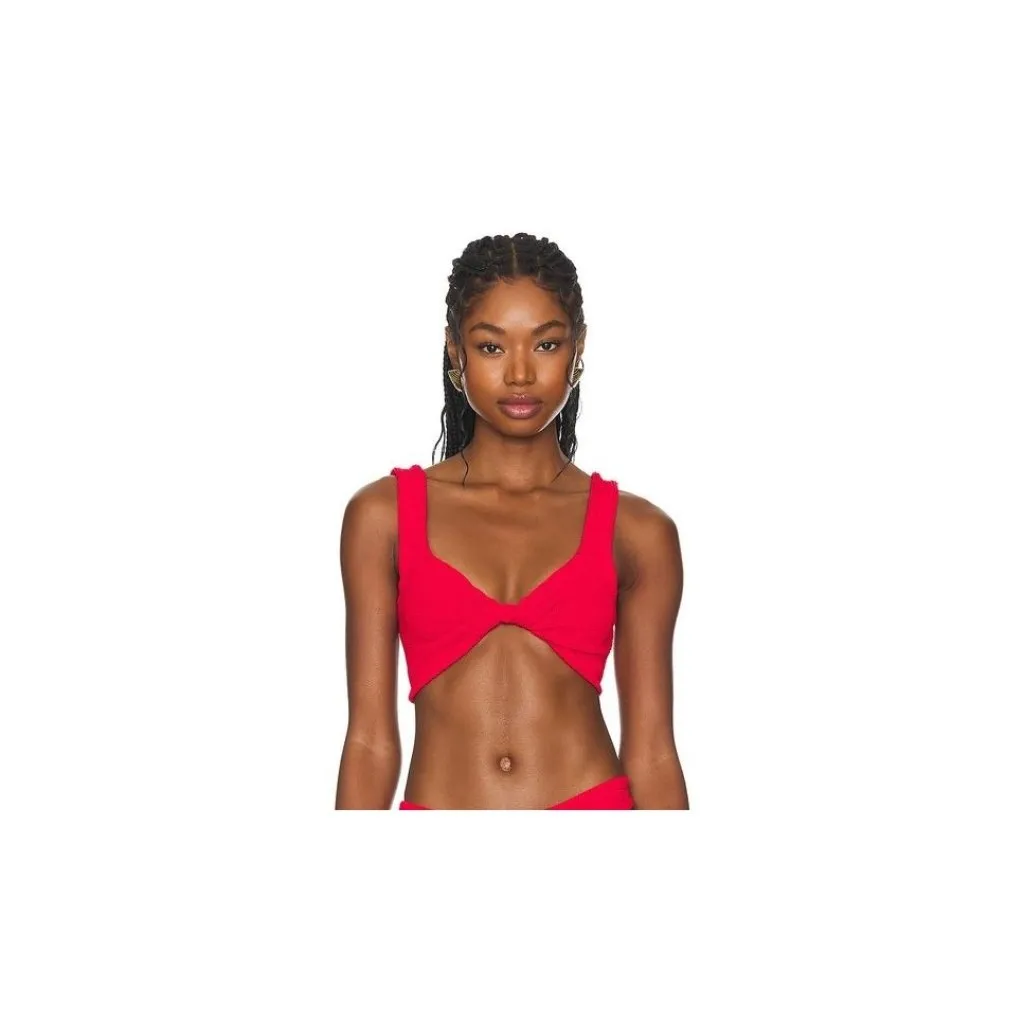 Hunza G Juno Bikini Top in Red One Size New Womens swimsuit - Image 3