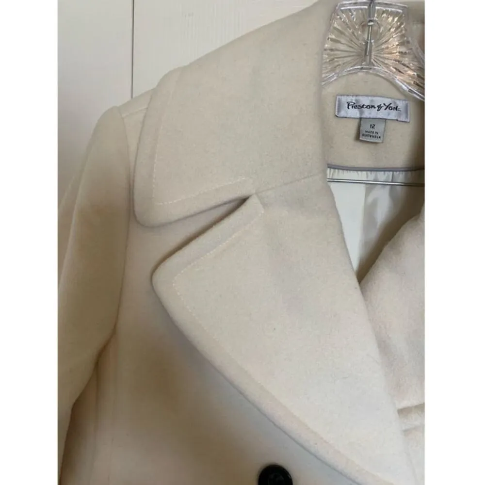 Preston & York wool blend peacoat double breasted size 12 Black - Image 9