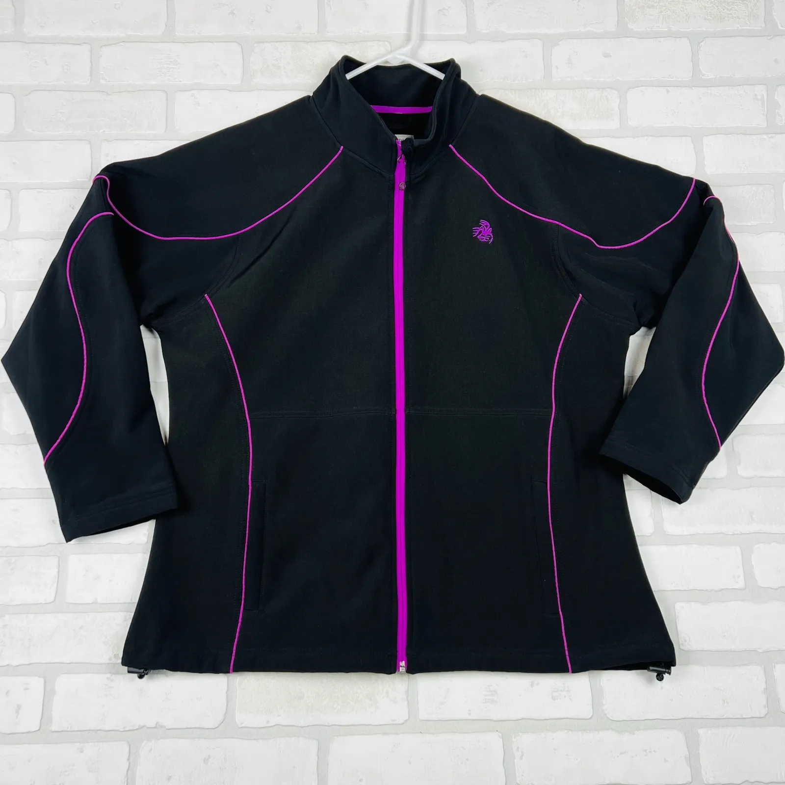 Legendary Whitetails Womens XXL Black Jacket Full Zip Up‎ Purple Trim - Image 14