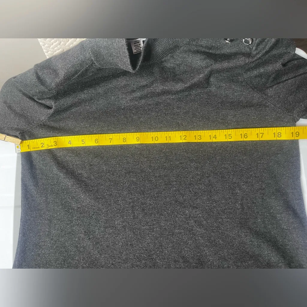 Calvin Klein Charcoal Knit with Button Accent - Image 9