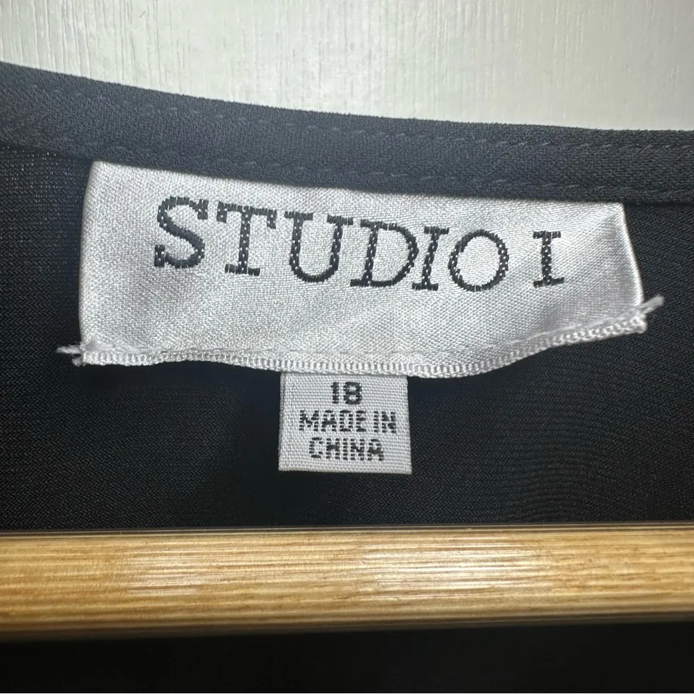 Studio I Y2K Blouse. Color: Black. Size: 18. NWT. - Image 4