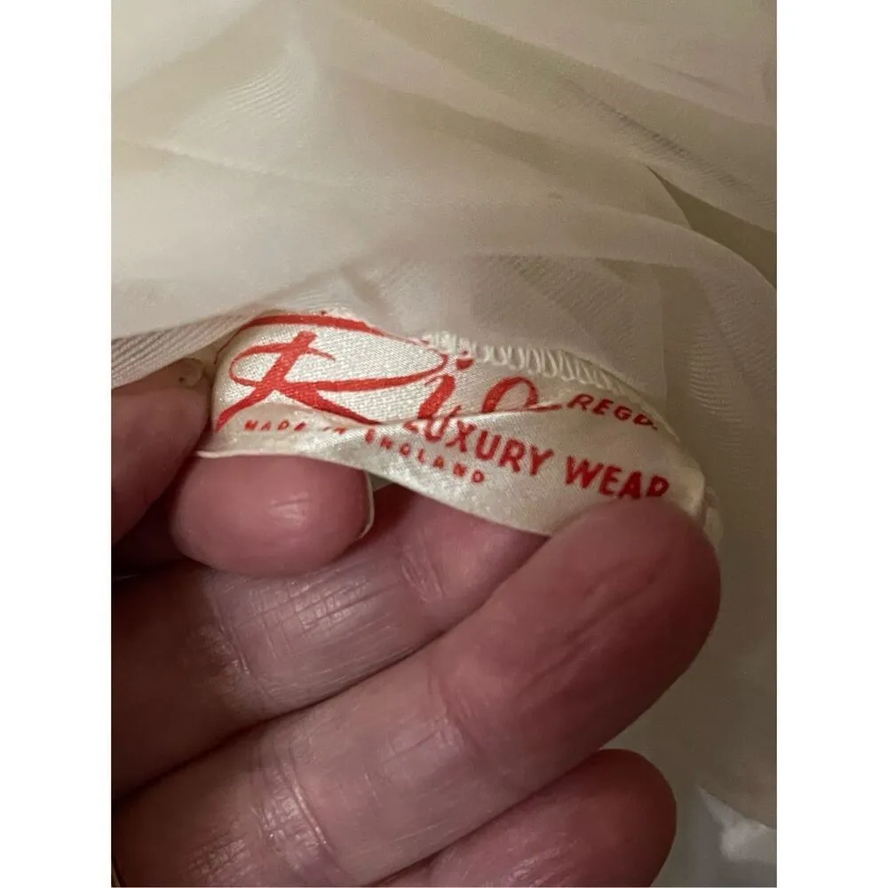 Vintage Rio Luxury Wear size 32 (s) made in England sheer overlay dress nightwea White - Image 3
