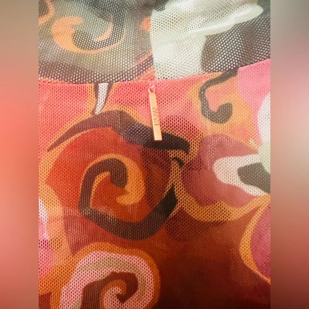 Misa Los Angeles XL Nadja Top Blouse Mesh Floral Long Sleeve Y2K Turtleneck - Image 6