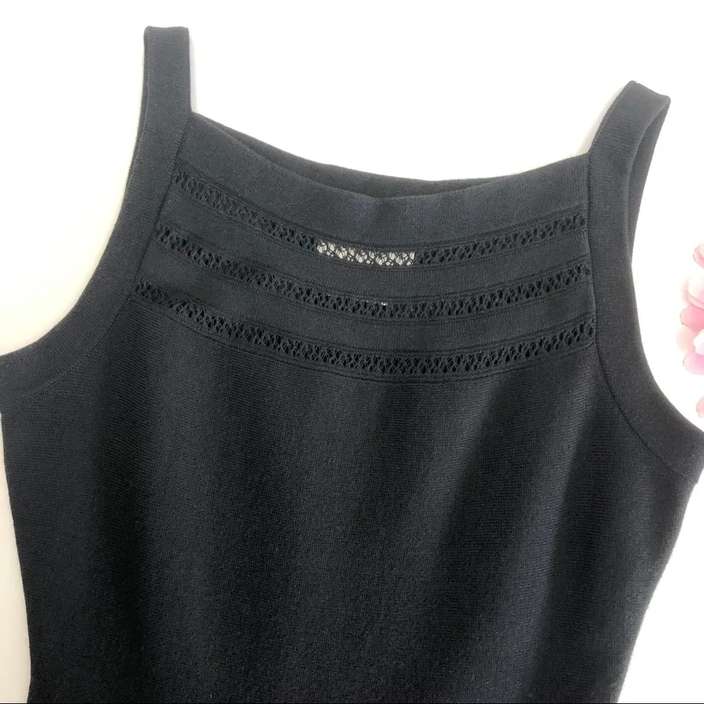 Kate Spade Open Cable Knit Sweater Dress: Black - Image 7