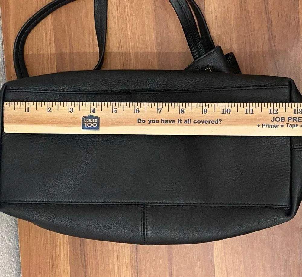 VINCE CAMUTO “IKE” Black Soft Pebbled Leather Tote Double Handle Shoulder Bag - Image 8