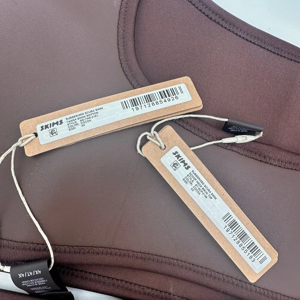 Skims Rubberized Scuba Swim Tanga Bikini Scoop Neck Top New with tags Size 4X - Image 5