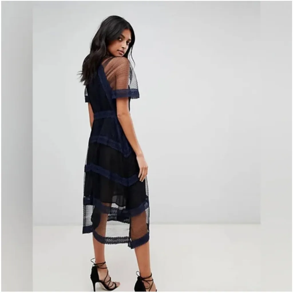 ALLSAINTS Lace Panel Midi Dress - Image 11