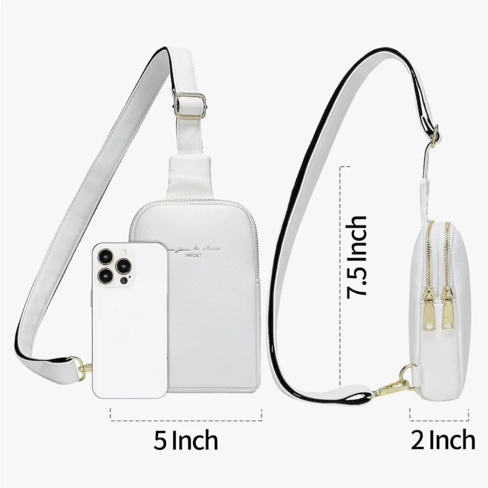 Crossbody Sling Bag with Dual Zipper in Blonde with Adjustable Guitar Strap - Image 11