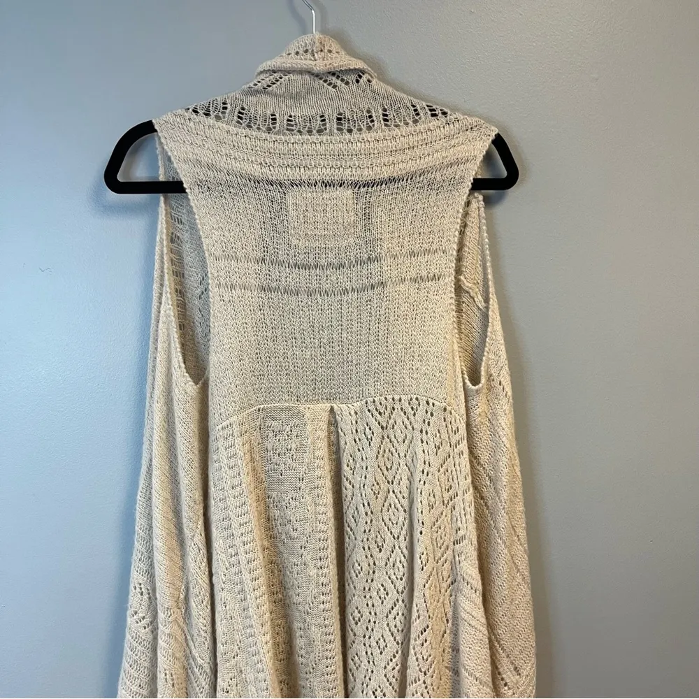 Anthropologie Lua Pointelle Knit Sweater Duster Vest Angel Of The North Sz XS/S - Image 8