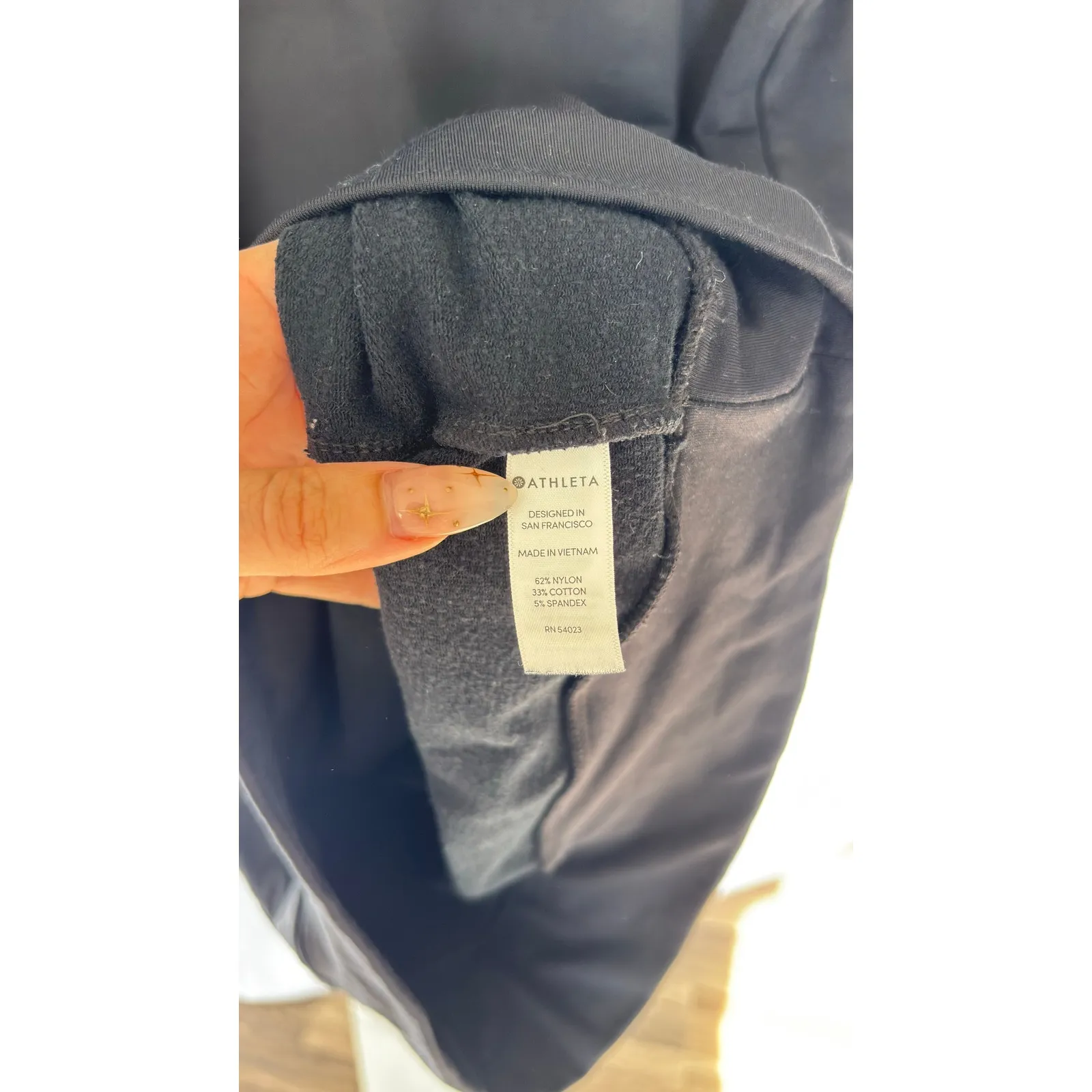 Athleta Black Snap Sleeve Sweatshirt Dress Tunic XXS Athleisure Casual - Image 6