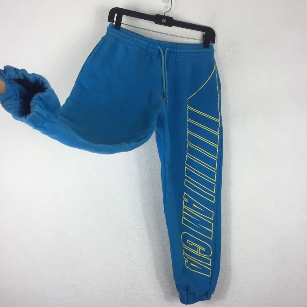 I.AM. GIA Taja Blue Graphic Logo French Terry Sweatpants XS Loungewear - Image 11