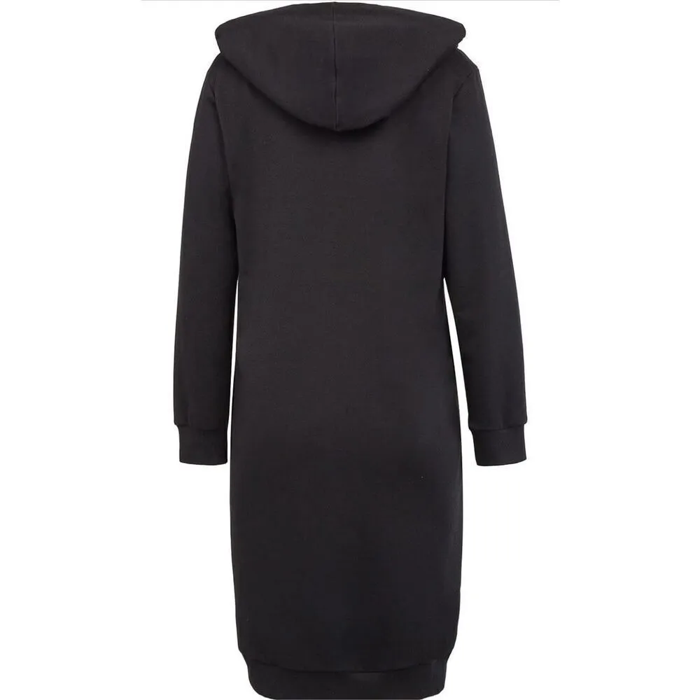 New Black Zip up Tunic Sweatshirt Long Hoodie Jacket M - Image 3