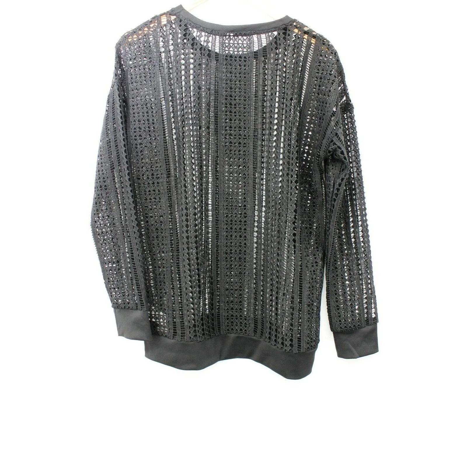 Fabletics Women's Sophie Tunic Top Black Lace Crochet Inlet Cover Up Sz Medium - Image 8